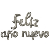 Globo metalico cursivo Feliz Año Nuevo plateado